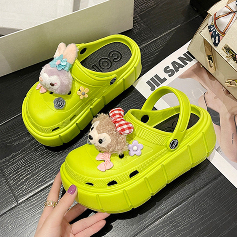 Fashion Clogs With Charms Shoes Outdoor Women Slippers Thick