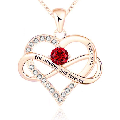 Cross-border new necklace for women, rose gold twelve birthstone pendant necklace, fashion personalized jewelry wholesale