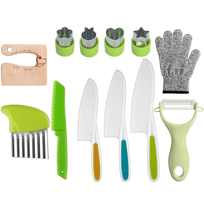 Ensiven Kid Safe Kitchen Set Children's Plastic Fruit Knife Set