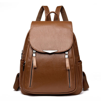 Women backpack 2023 women polyurethane leather backpack large capacity school bag zipper style backpack