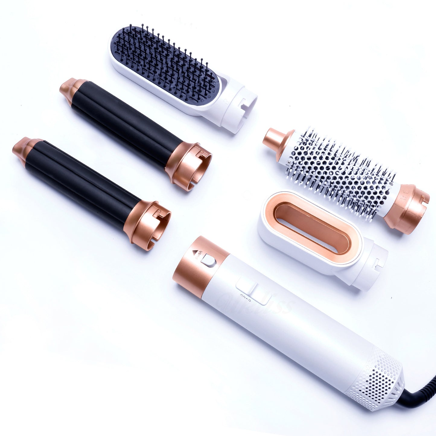 Cross-border new five-in-one hot air comb automatic curling stick curly straight dual-purpose hair styling comb electric hair dryer