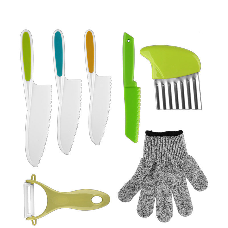 Ensiven Kid Safe Kitchen Set Children's Plastic Fruit Knife Set