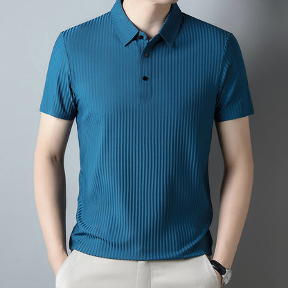 POLO shirt men's 2023 summer new high quality lapel T-shirt light business casual short-sleeved men and women work clothes ice silk