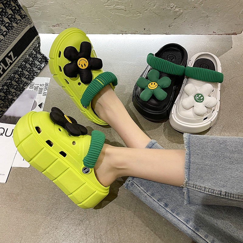 Fashion Clogs With Charms Shoes Outdoor Women Slippers Thick