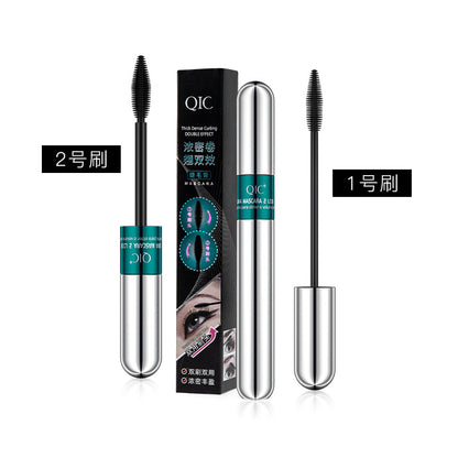 QIC double-headed two-in-one mascara waterproof shaping thick curling non-smudged eyelash primer beauty wholesale