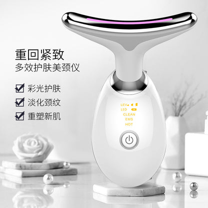 Face and neck care beauty neck instrument sonic vibration lifting firm light wrinkle beauty instrument to remove neck lines and law lines beauty neck instrument