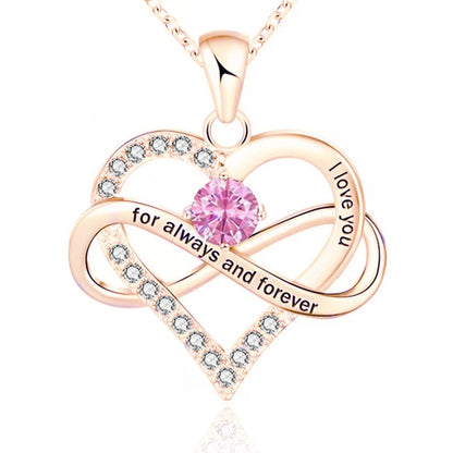 Cross-border new necklace for women, rose gold twelve birthstone pendant necklace, fashion personalized jewelry wholesale