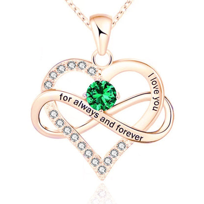 Cross-border new necklace for women, rose gold twelve birthstone pendant necklace, fashion personalized jewelry wholesale