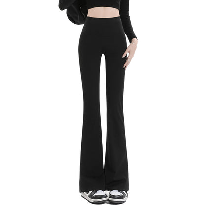 Bell-bottomed pants for women autumn and winter new Korean style women's 2023 high-waisted high-elastic outer casual pants Barbie drapey leggings trendy