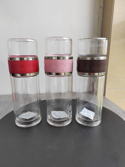 Ready-made double-layer insulated tea water separation cup for men and women to brew tea, high-value flower tea glass cup, small batch customization