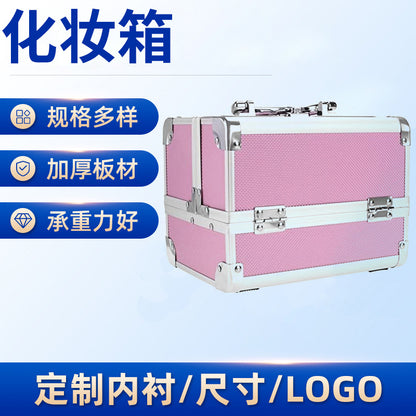 Portable Aluminum Alloy Cosmetic Storage Box Beauty Salon Tattoo Embroidery Toolbox Manicure Makeup Artist Portable Makeup Case