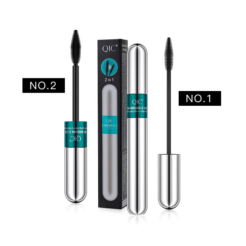 QIC double-headed two-in-one mascara waterproof shaping thick curling non-smudged eyelash primer beauty wholesale