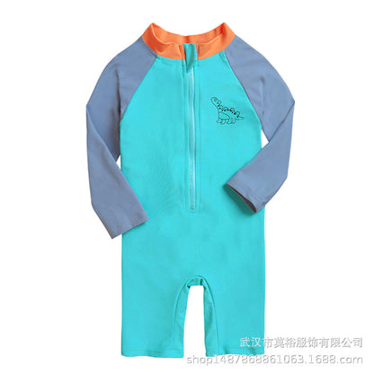 2022 Boys Baby Dinosaur Corner Surfing Suit Toddler Sunscreen Baby Swimwear Children Girls Long Sleeve Sunscreen Swimming