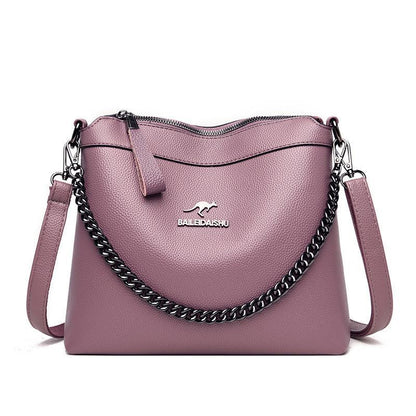 Large Capacity Women's Bag Wholesale Middle-aged Women's Bag 2023 New Crossbody Fashion Versatile Soft Leather Single Shoulder Crossbody Mom Bag