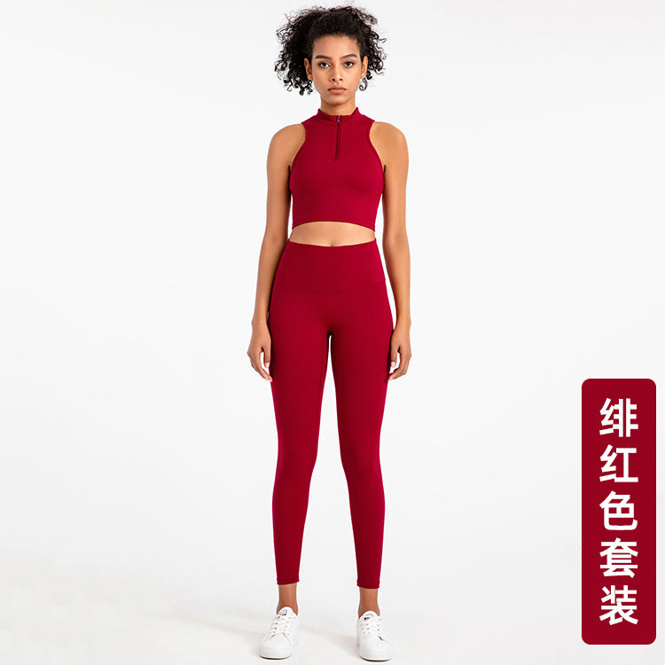 No awkward line fitness pants for women, high-waisted butt-lifting elastic leggings for outer wear, running sports yoga clothing suit for women