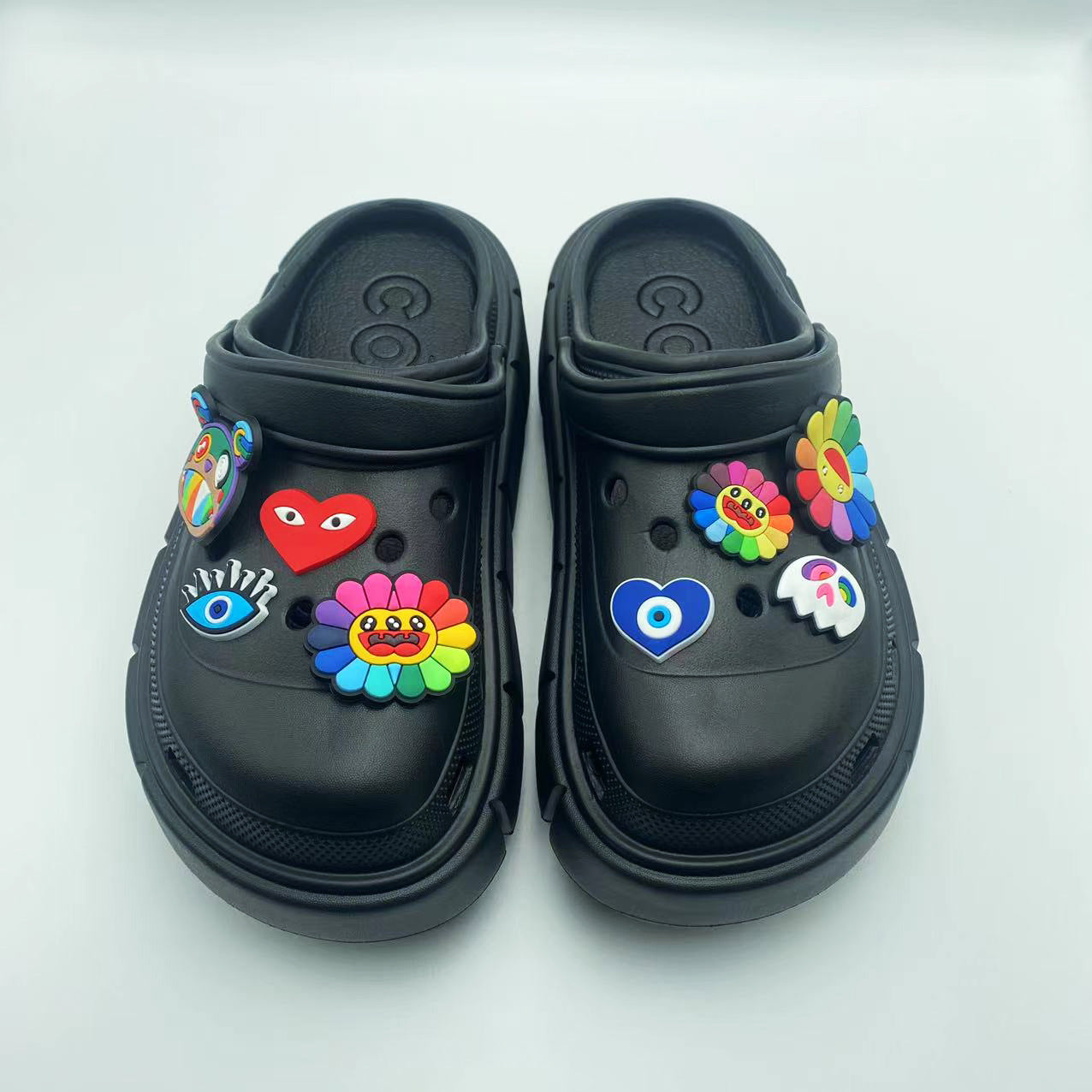 Fashion Clogs With Charms Shoes Outdoor Women Slippers Thick