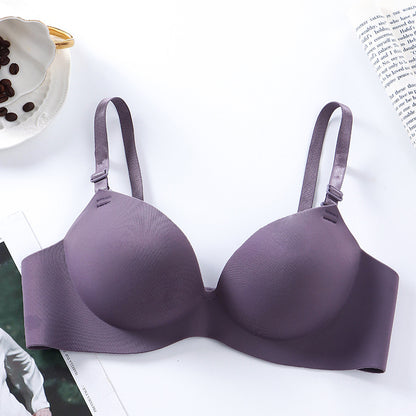 Cross-border thickened steamed bun cup without steel ring girl bra bra to collect side breasts and lift comfortable breathable underwear for women