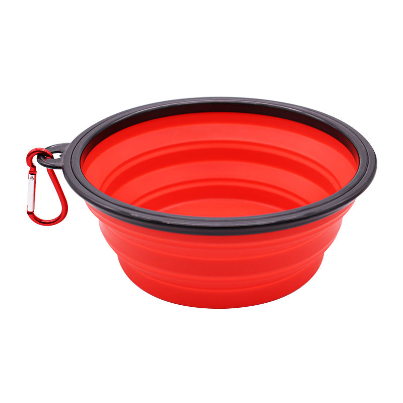 Silicone foldable bowl pet bowl dog bowl anti-knockover dog food bowl water bowl out dog food bowl food utensils dog rice bowl