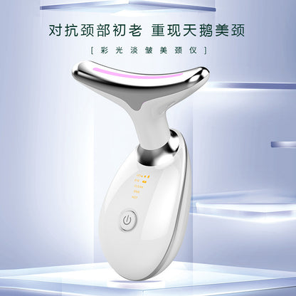 Face and neck care beauty neck instrument sonic vibration lifting firm light wrinkle beauty instrument to remove neck lines and law lines beauty neck instrument