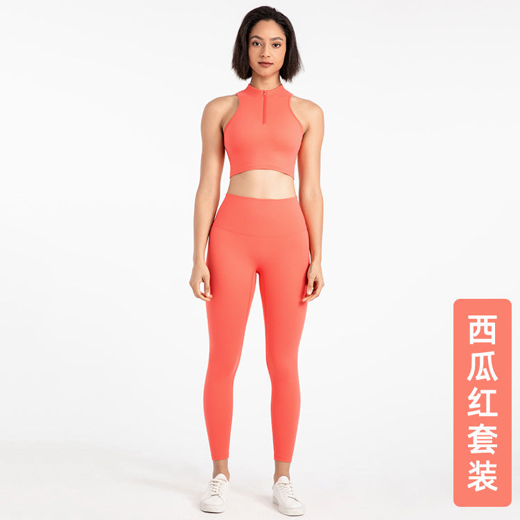 No awkward line fitness pants for women, high-waisted butt-lifting elastic leggings for outer wear, running sports yoga clothing suit for women