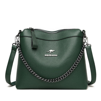 Large Capacity Women's Bag Wholesale Middle-aged Women's Bag 2023 New Crossbody Fashion Versatile Soft Leather Single Shoulder Crossbody Mom Bag