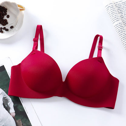 Cross-border thickened steamed bun cup without steel ring girl bra bra to collect side breasts and lift comfortable breathable underwear for women