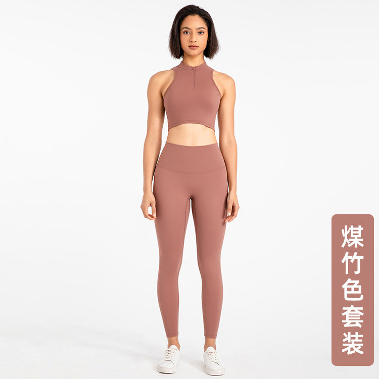 No awkward line fitness pants for women, high-waisted butt-lifting elastic leggings for outer wear, running sports yoga clothing suit for women