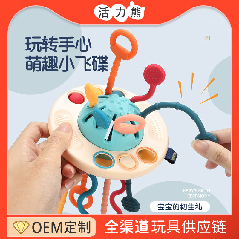 Cross-border baby hand fine motor training finger pulling and pumping music 6 months baby grasping training