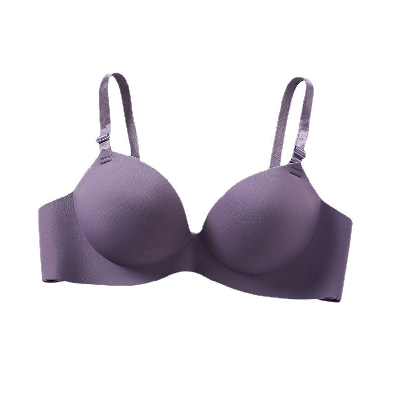 Cross-border thickened steamed bun cup without steel ring girl bra bra to collect side breasts and lift comfortable breathable underwear for women