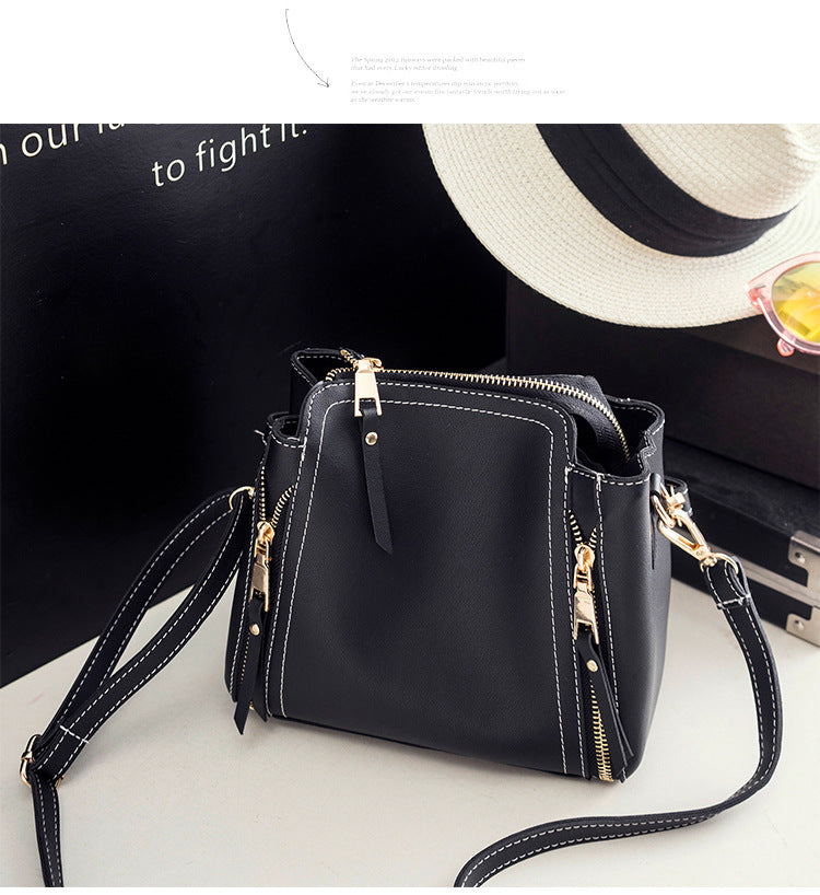 Women's small bag 2021 new Korean version portable bucket bag one-shoulder women's bag Messenger bag fashion simple all-match trend