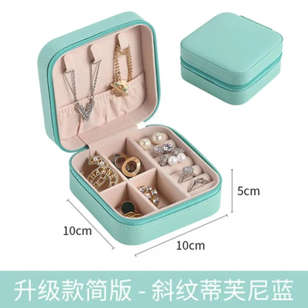 Korean version of jewelry storage box portable travel jewelry box small ring necklace jewelry packaging box spot