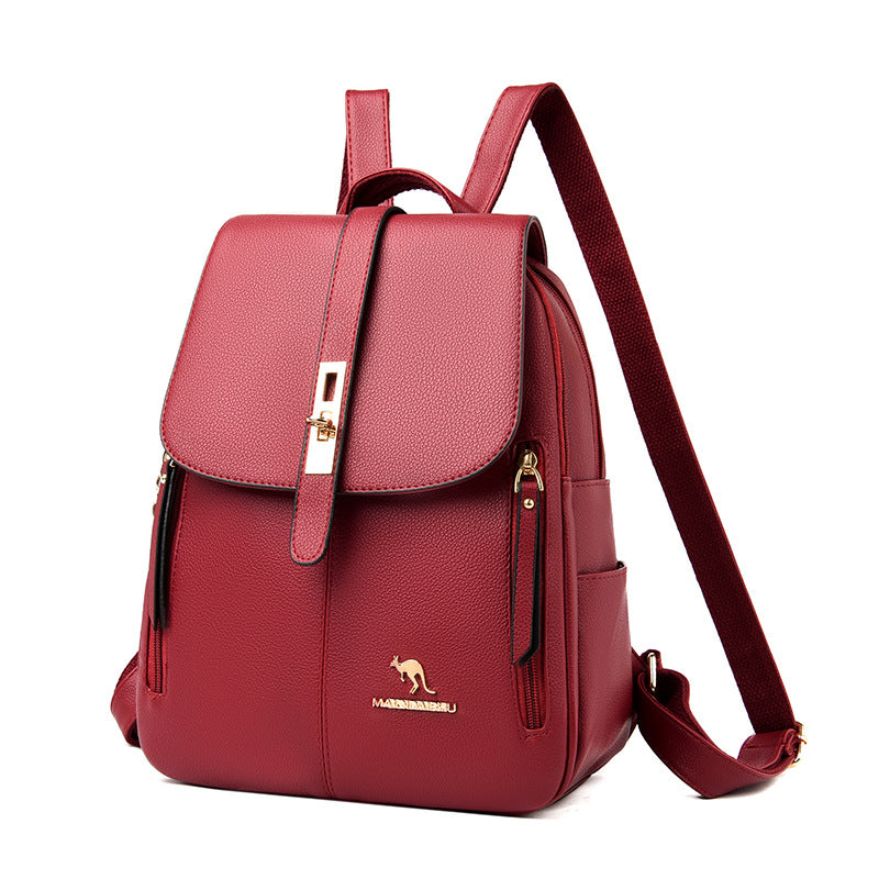 Manufacturers wholesale backpack women's 2022 new women's bag trendy fashion soft leather mommy casual large-capacity backpack