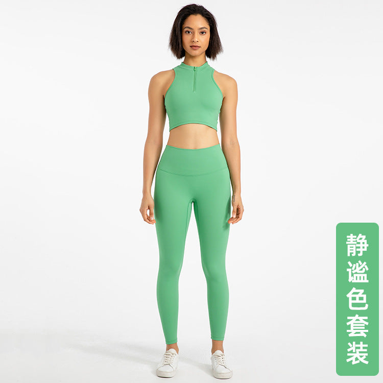 No awkward line fitness pants for women, high-waisted butt-lifting elastic leggings for outer wear, running sports yoga clothing suit for women