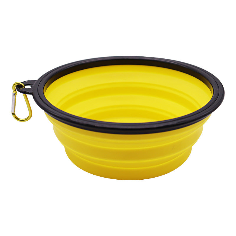 Silicone foldable bowl pet bowl dog bowl anti-knockover dog food bowl water bowl out dog food bowl food utensils dog rice bowl