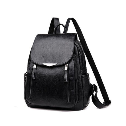 Women backpack 2023 women polyurethane leather backpack large capacity school bag zipper style backpack