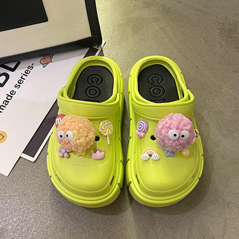 Fashion Clogs With Charms Shoes Outdoor Women Slippers Thick