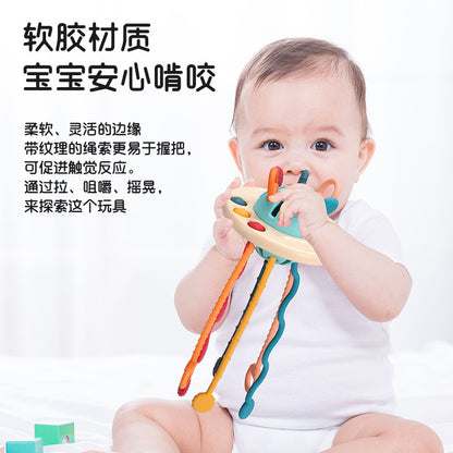 Cross-border baby hand fine motor training finger pulling and pumping music 6 months baby grasping training