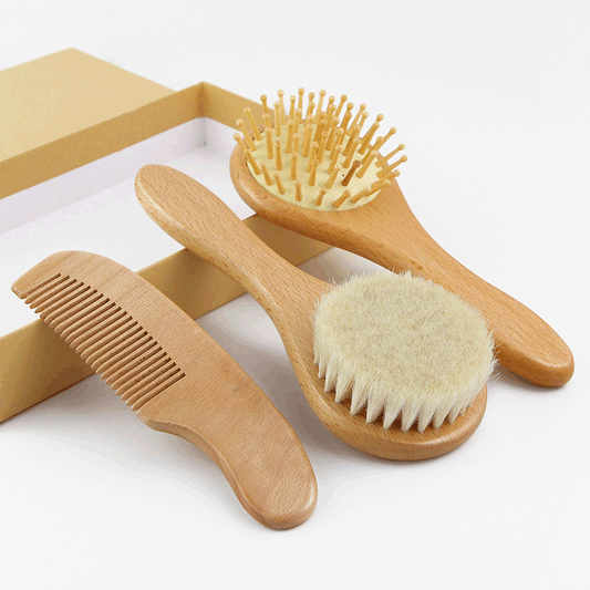 Amazon Baby Wool Brush Set Round Wool Brush Cleaning Bath Brush Baby Baby Kids Massage Brush