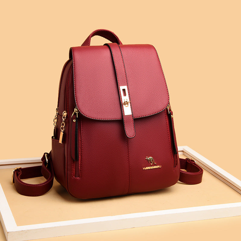 Manufacturers wholesale backpack women's 2022 new women's bag trendy fashion soft leather mommy casual large-capacity backpack