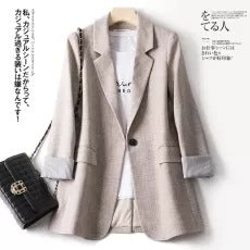 Chic Suit Jacket for Women Spring and Autumn 2023 New Korean Style One Button Casual Internet Popular Slim-Fitting Small Tailored Suit Top Fashion