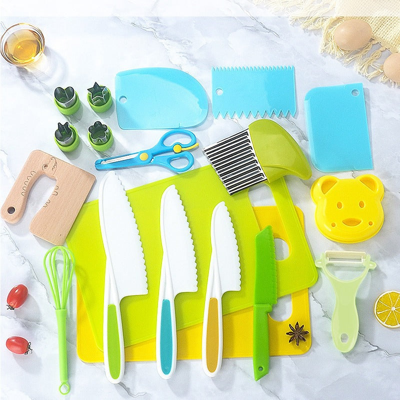 Ensiven Kid Safe Kitchen Set Children's Plastic Fruit Knife Set