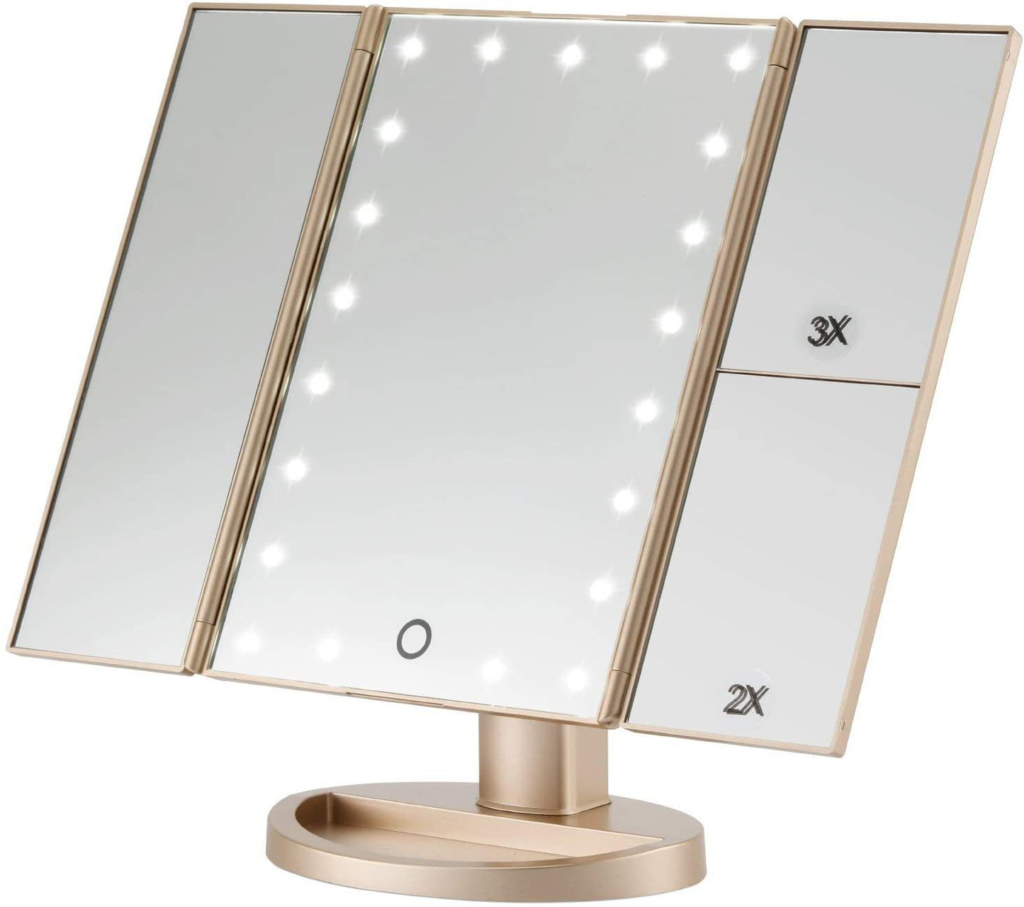 Tri-Fold LED Mirror