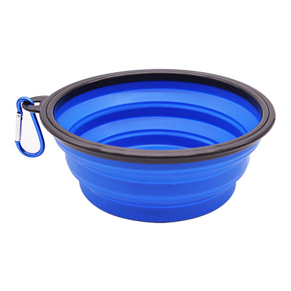 Silicone foldable bowl pet bowl dog bowl anti-knockover dog food bowl water bowl out dog food bowl food utensils dog rice bowl