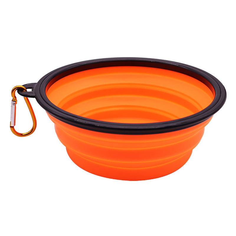 Silicone foldable bowl pet bowl dog bowl anti-knockover dog food bowl water bowl out dog food bowl food utensils dog rice bowl