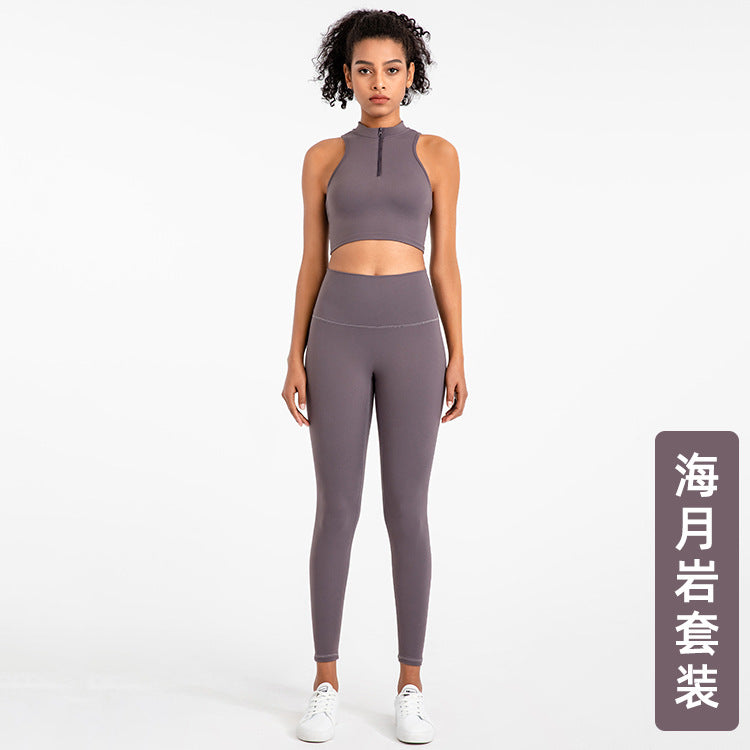 No awkward line fitness pants for women, high-waisted butt-lifting elastic leggings for outer wear, running sports yoga clothing suit for women