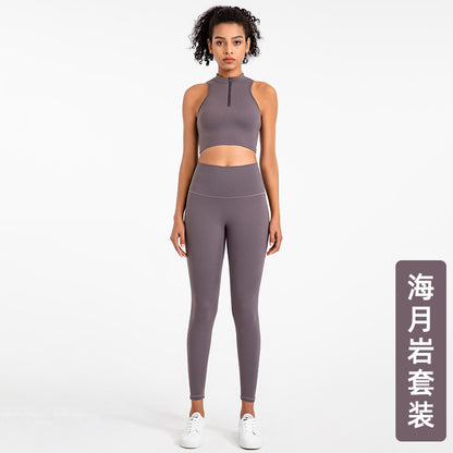 No awkward line fitness pants for women, high-waisted butt-lifting elastic leggings for outer wear, running sports yoga clothing suit for women