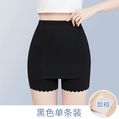 The new high-elastic white safety pants summer thin section does not roll the edge anti-light artifact anti-lighting artifact belly-shrinking buttocks bottoming shorts women