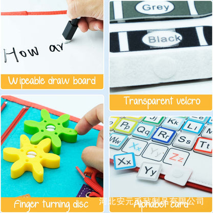 Children's Learning Board Preschool Children Intellectual Learning Toys Sensory Board Baby Early Education Toys Felt Busy Board