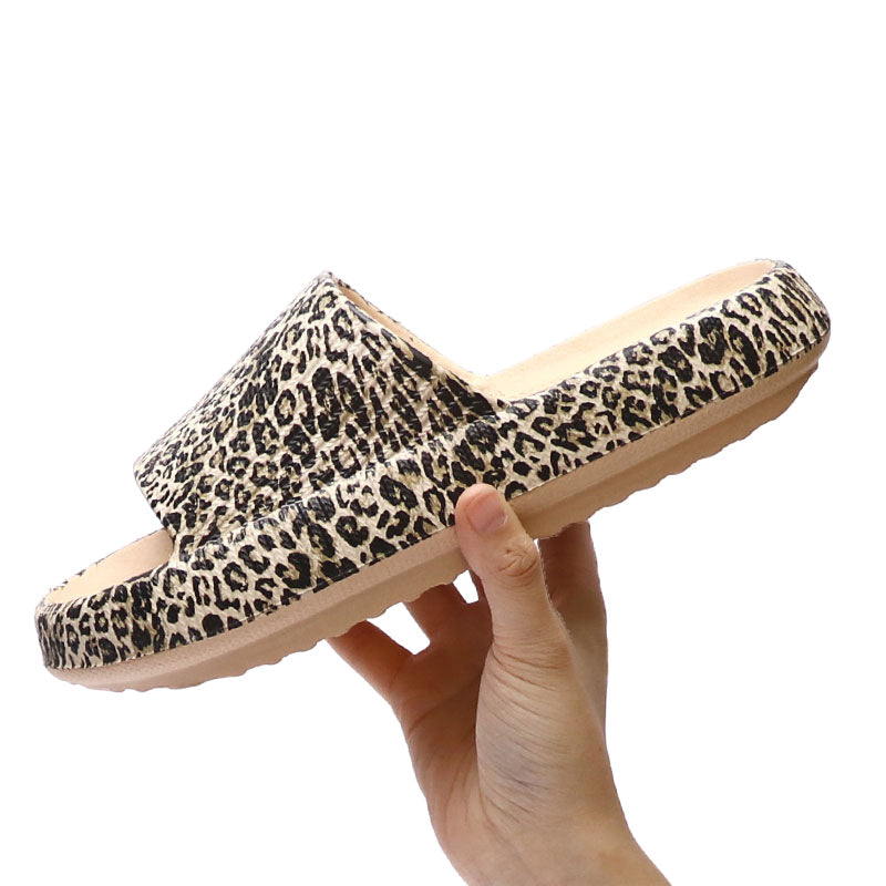 4CM cross-border stepping on feces feeling soft bottom thick bottom slippers women summer home home graffiti sandals and slippers EVA leopard print slippers men