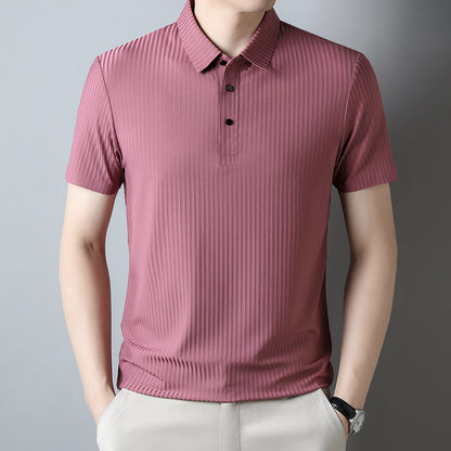 POLO shirt men's 2023 summer new high quality lapel T-shirt light business casual short-sleeved men and women work clothes ice silk